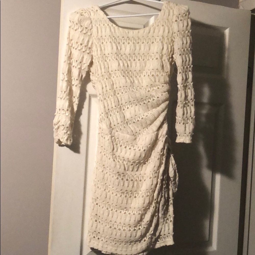 Ark & co crochet mini dress in cream